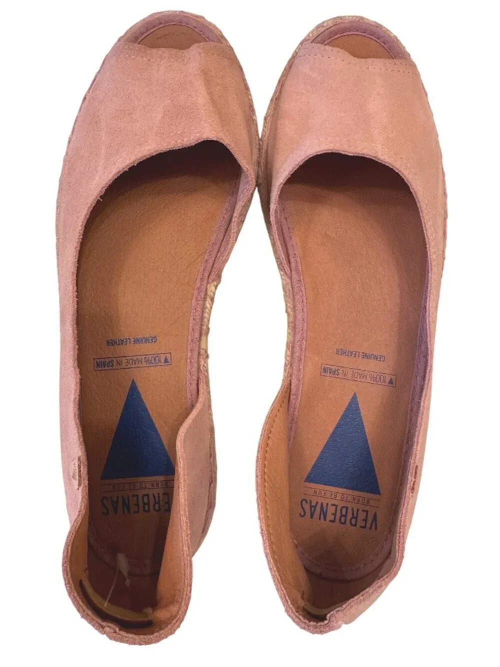 Verbenas Spain Cruz Suede Espadrille Size 40 Leather Open Toe NWOB US